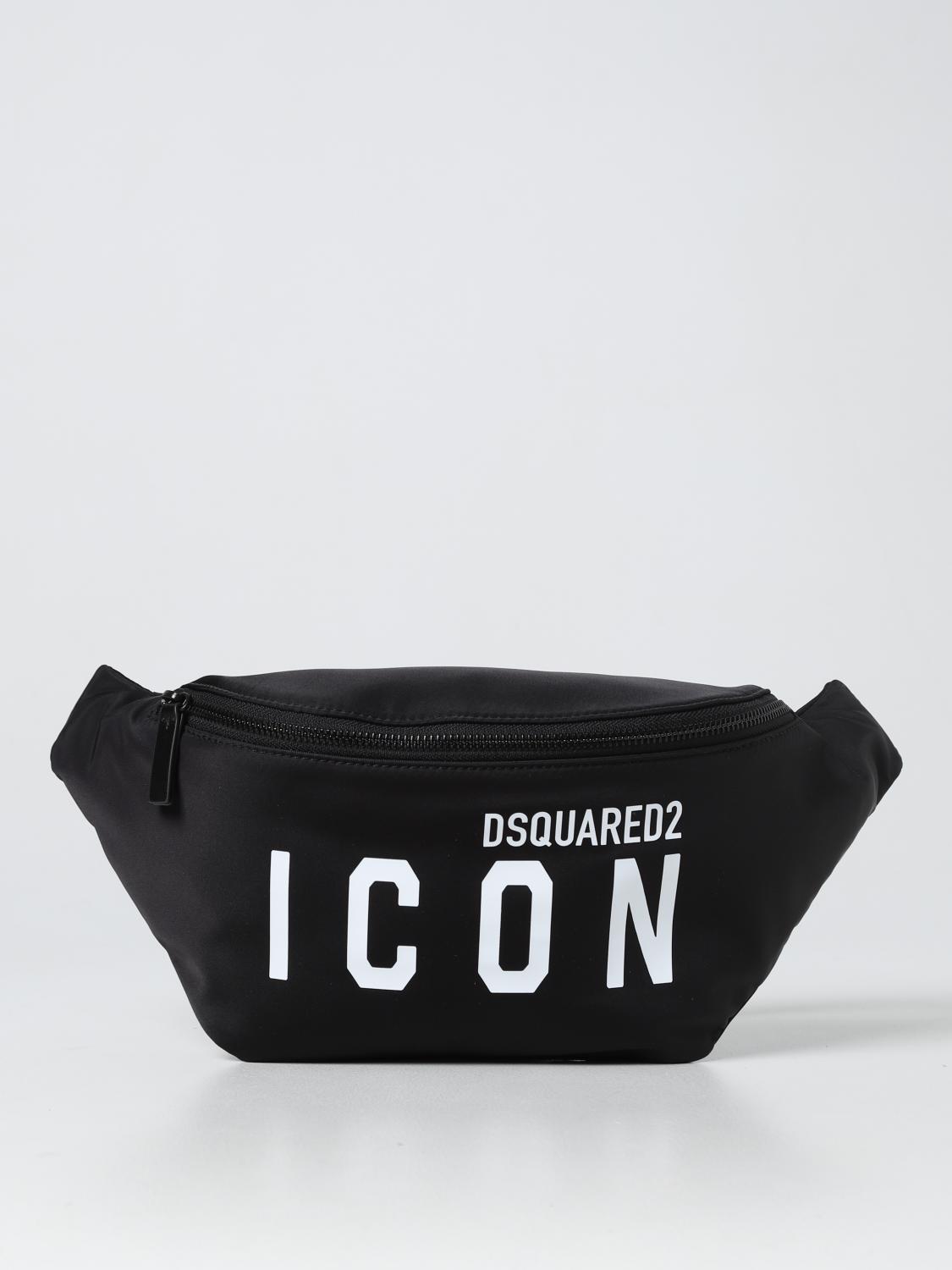 DSQUARED2: Belt bag men Black Dsquared2 belt bag