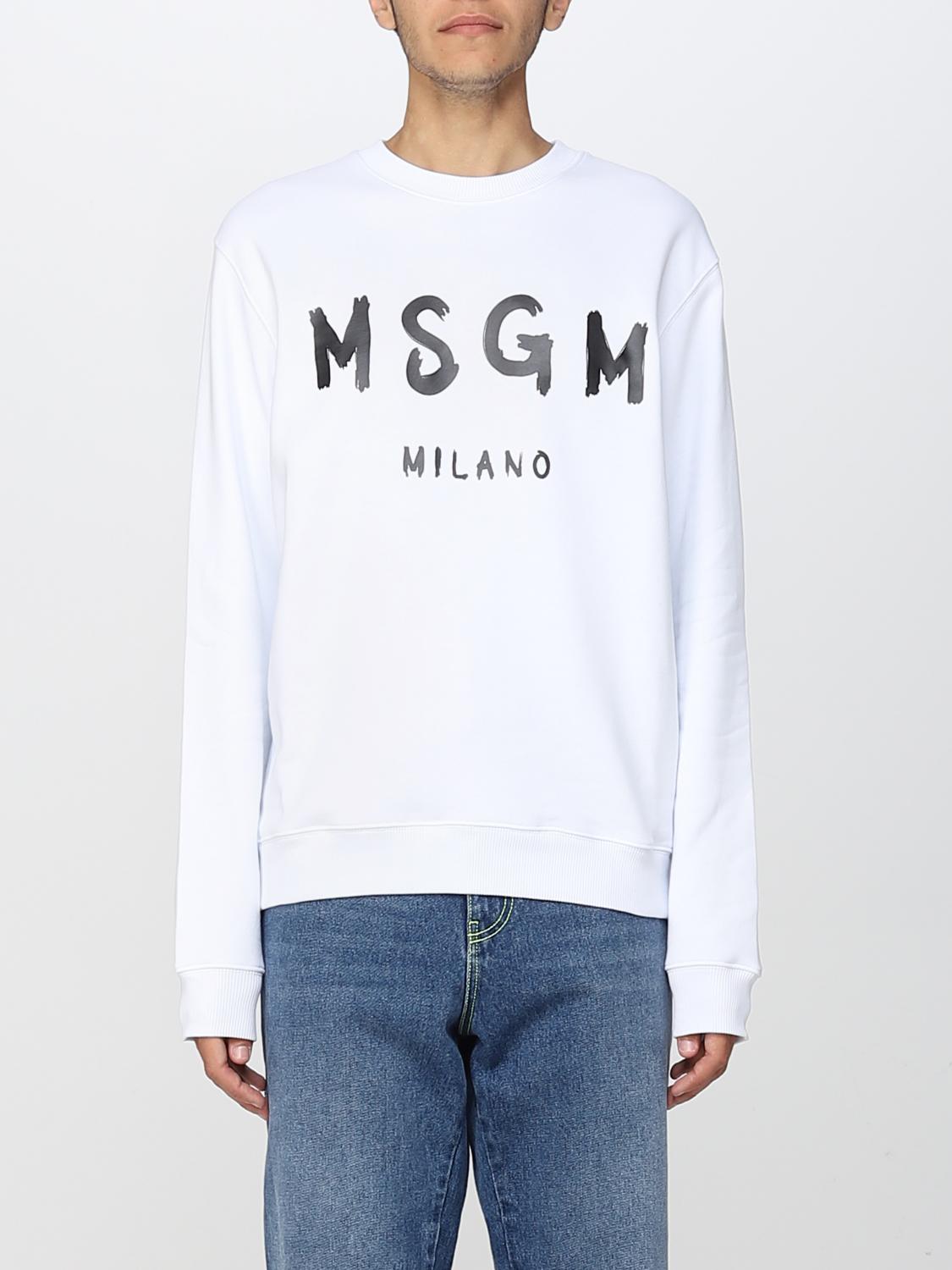 Msgm Felpa Girocollo Grigia Con Logo S6MSJUSW153