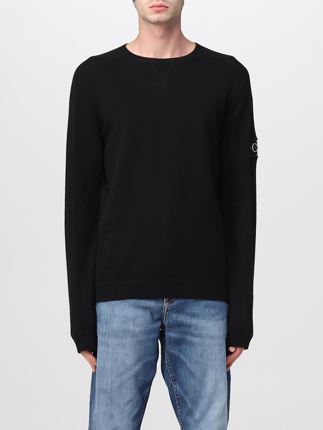 CALVIN KLEIN JEANS SWEATSHIRT: Calvin Klein Jeans basic sweatshirt, Black - Img 1