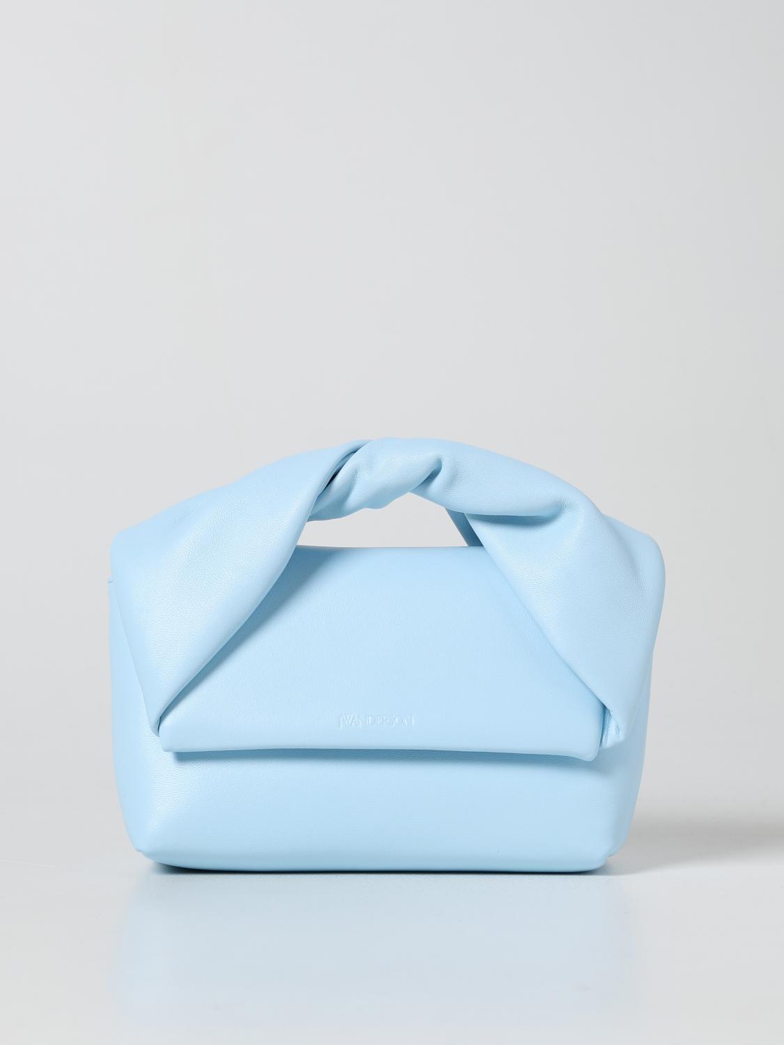 JW ANDERSON BORSA MINI: Borsa Twister JW Anderson in pelle, Azzurro - Img 1