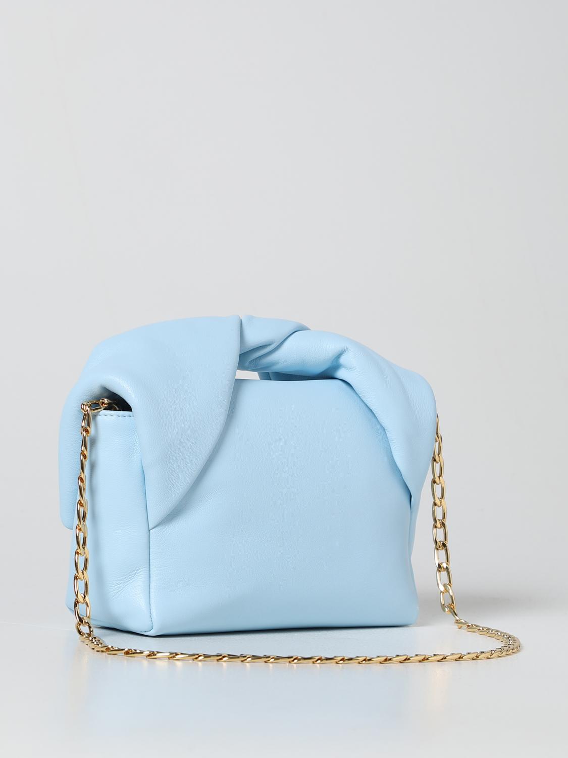 JW ANDERSON BORSA MINI: Borsa Twister JW Anderson in pelle, Azzurro - Img 2