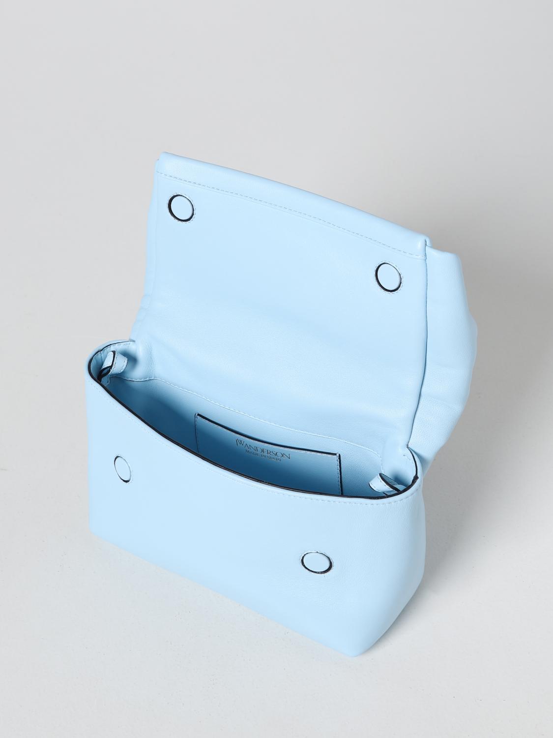 JW ANDERSON BORSA MINI: Borsa Twister JW Anderson in pelle, Azzurro - Img 4