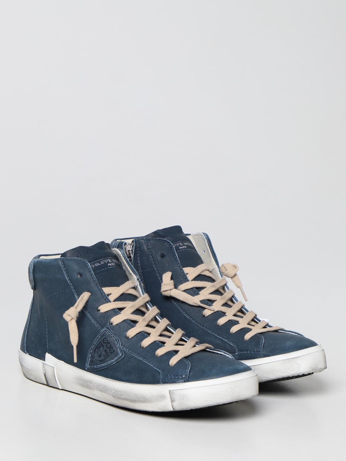 PHILIPPE MODEL BASKETS: Chaussures homme Philippe Model, Indigo - Img 2