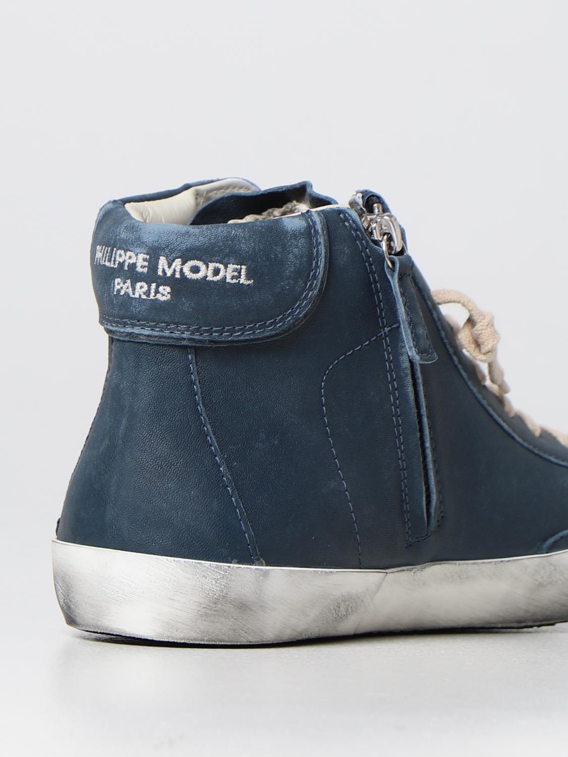 PHILIPPE MODEL BASKETS: Chaussures homme Philippe Model, Indigo - Img 3