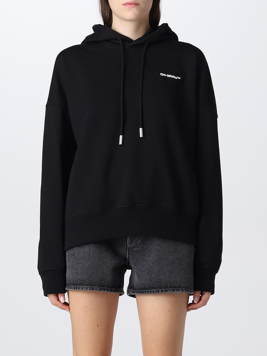 OFF-WHITE FELPA: Felpa basic Off-White con mini logo, Nero - Img 1