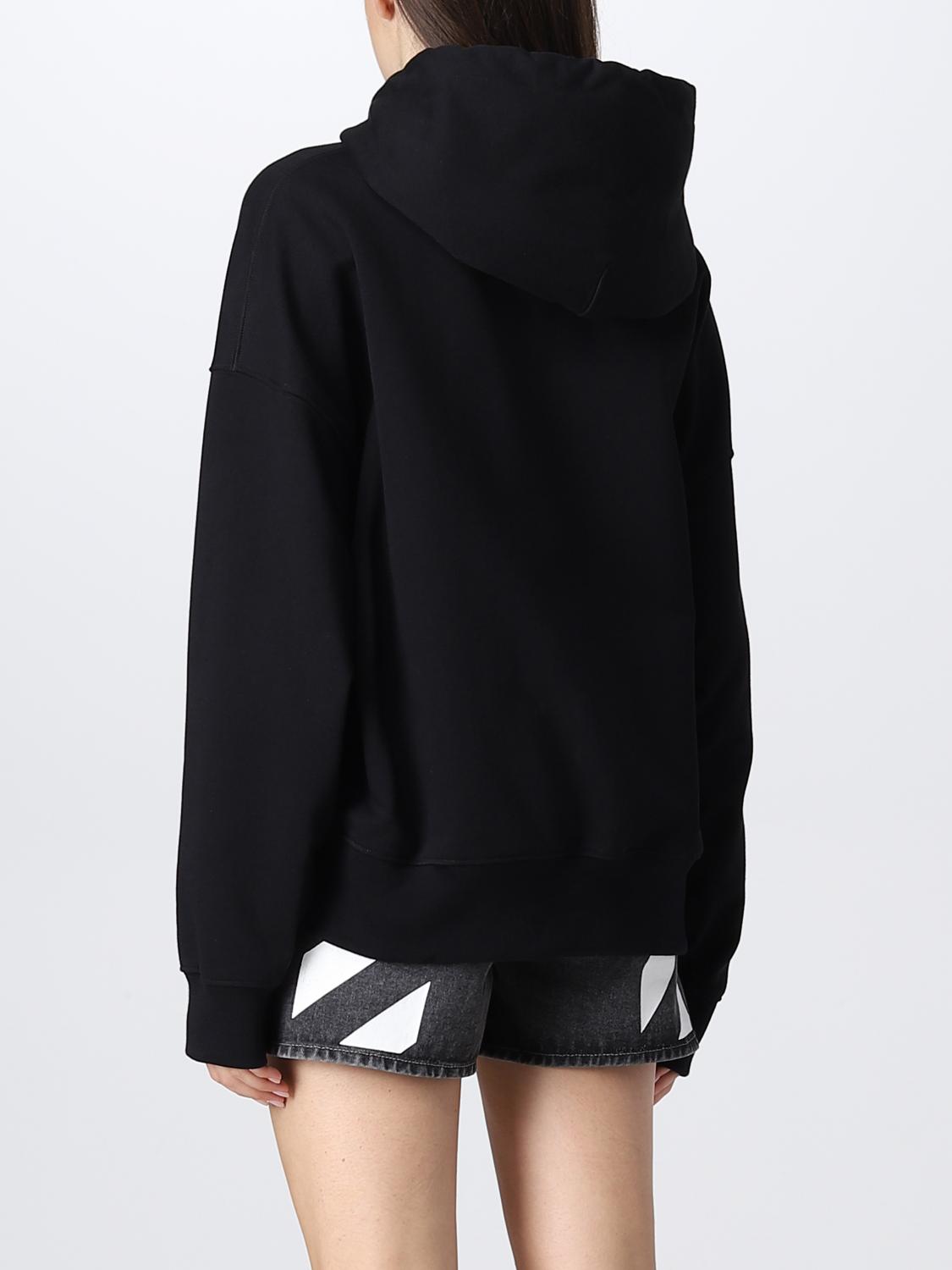 OFF-WHITE FELPA: Felpa basic Off-White con mini logo, Nero - Img 3