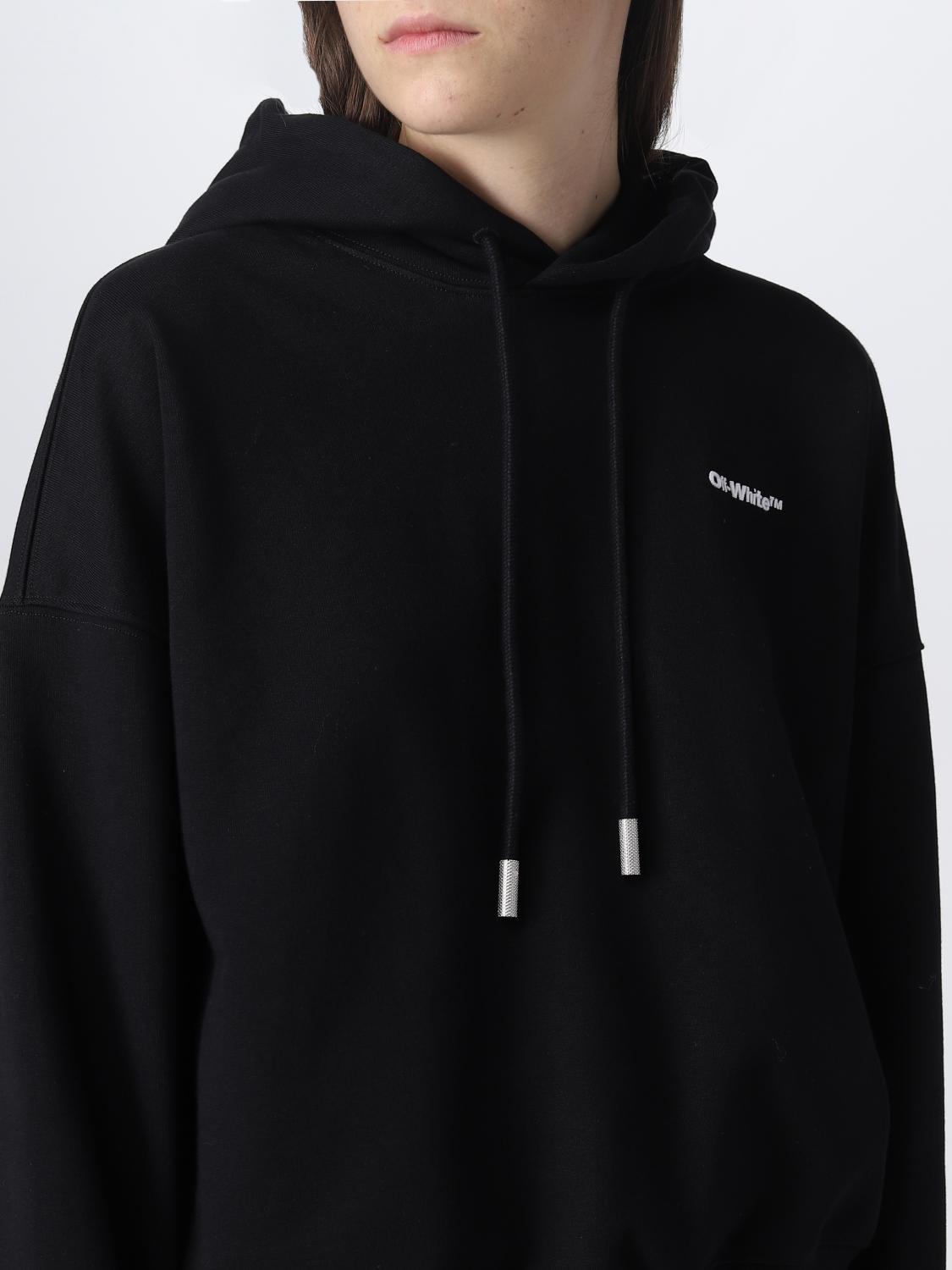 OFF-WHITE FELPA: Felpa basic Off-White con mini logo, Nero - Img 5