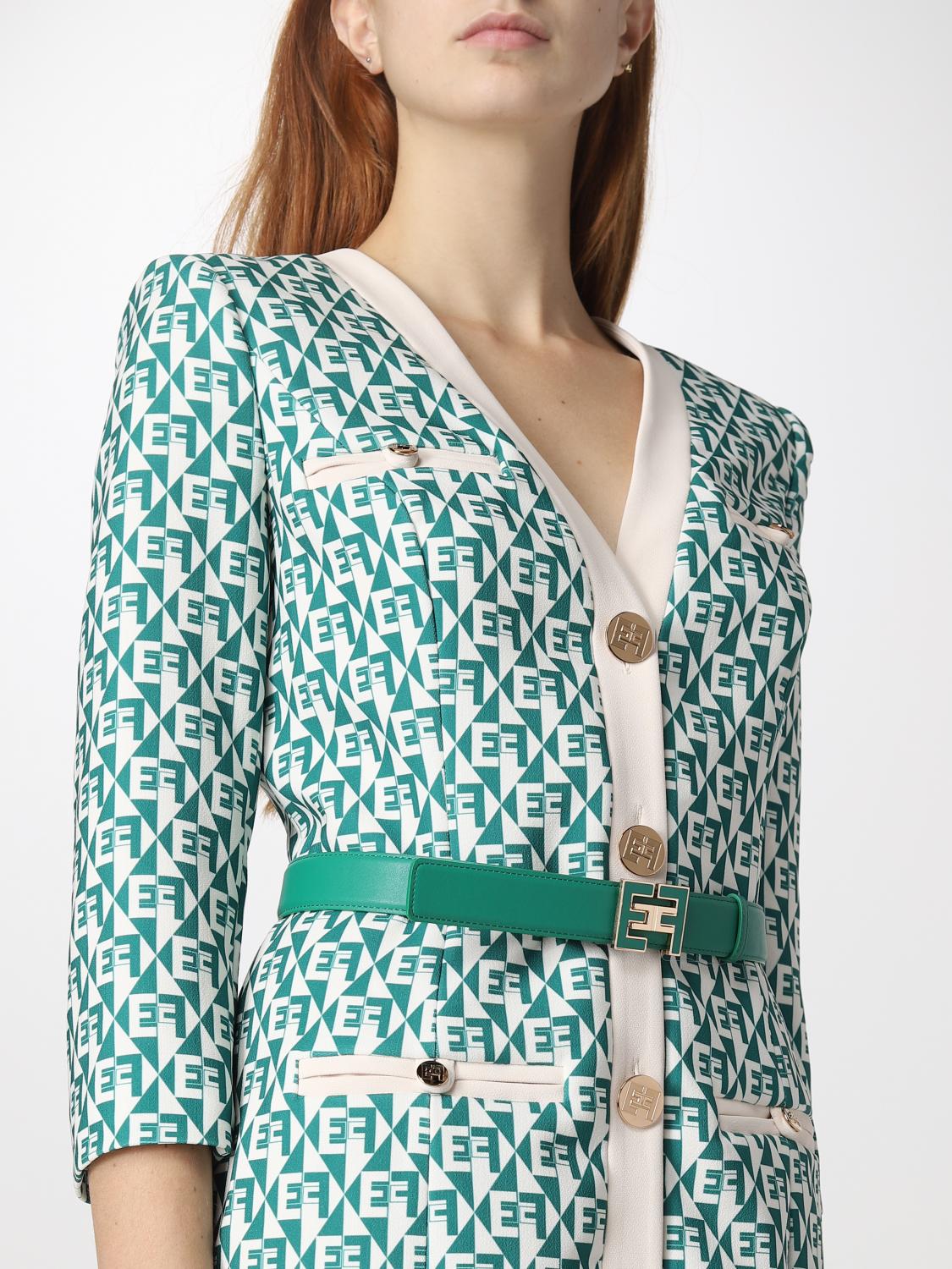 ELISABETTA FRANCHI: Abito in crepe stretch Smeraldo Abito