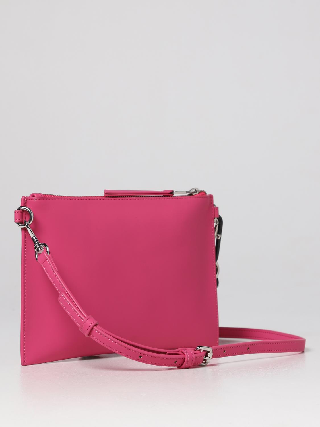 VERSACE JEANS COUTURE BORSA A MANO: Clutch Versace Jeans Couture in pelle sintetica gommata, Fuxia - Img 2