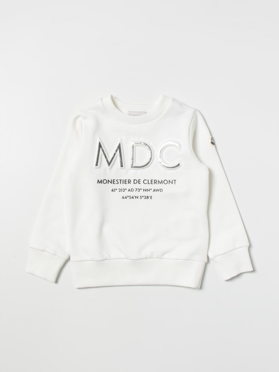 MONCLER PULLOVER: Moncler Sweatshirt mit laminiertem Logo, Yellow Cream - Img 1
