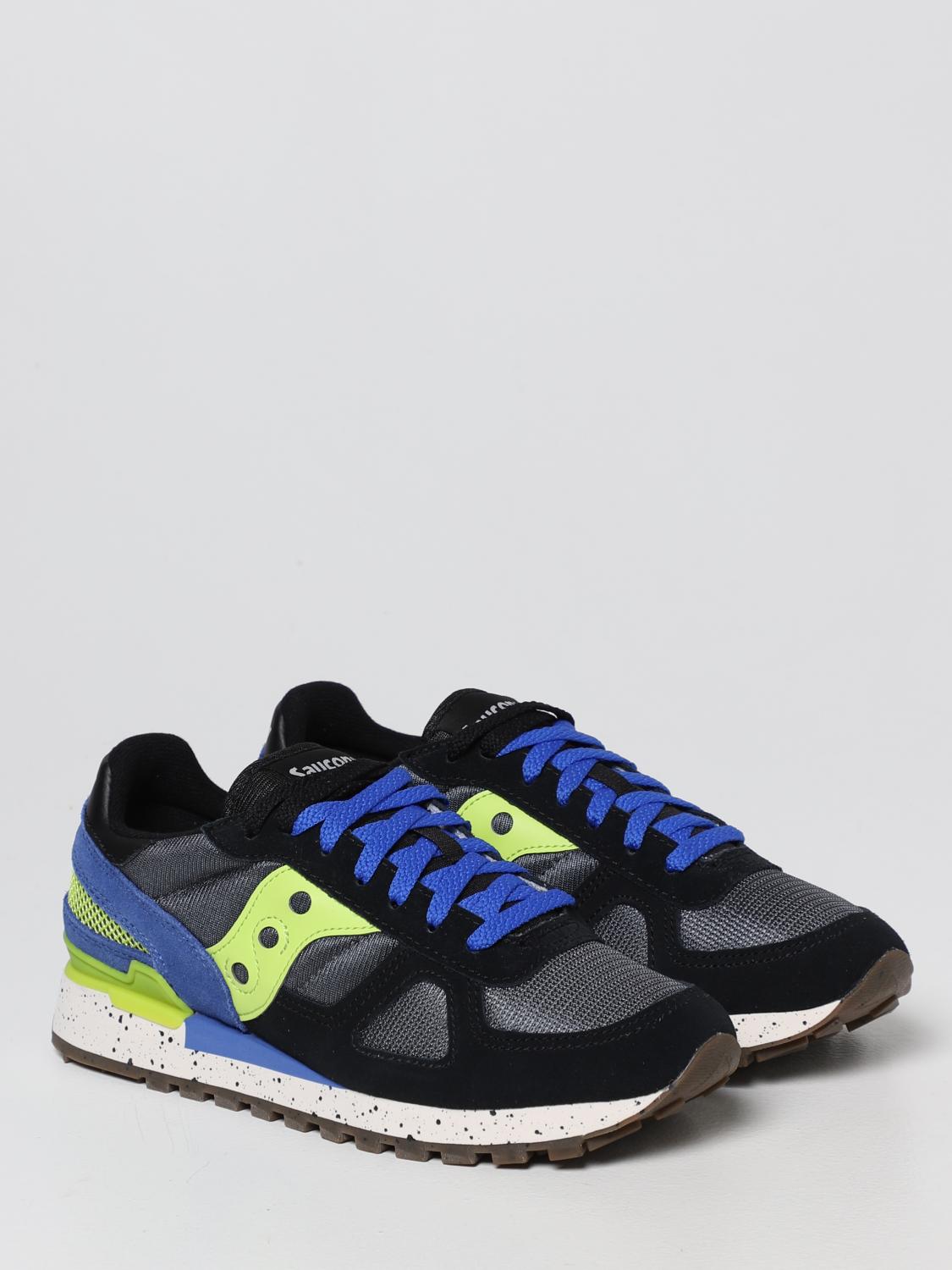SAUCONY SNEAKERS: Sneakers Shadow Original Saucony in camoscio e mesh, Nero 1 - Img 2