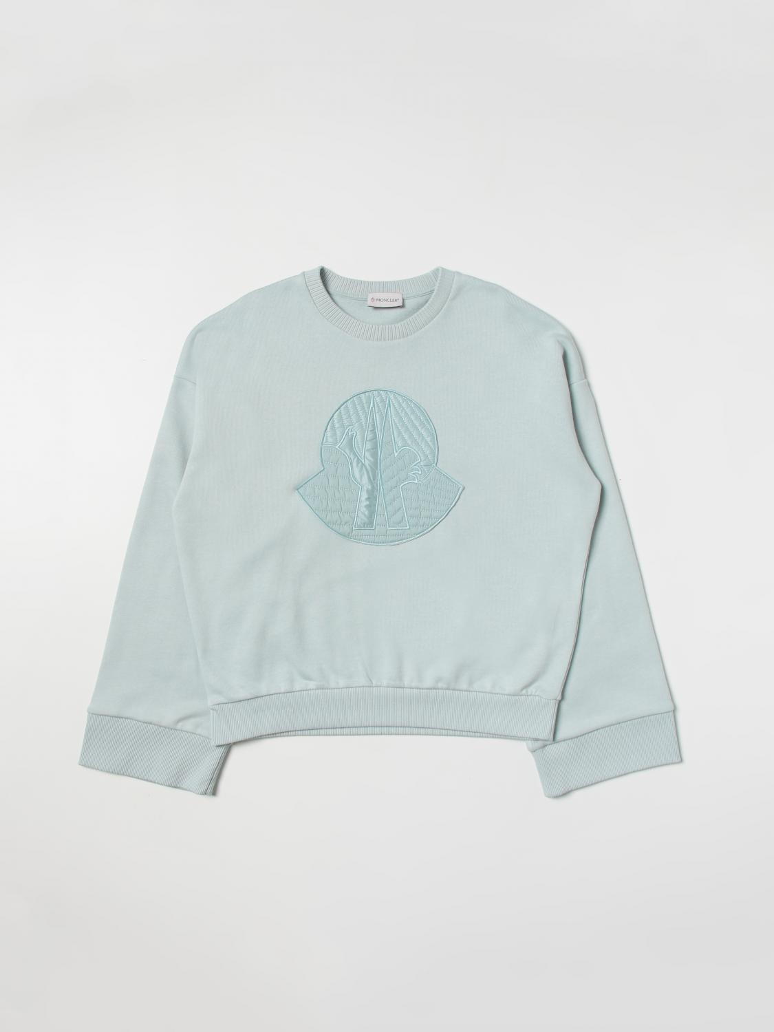 MONCLER PULL: Sweat-shirt avec logo Moncler, Bleu Azur - Img 1