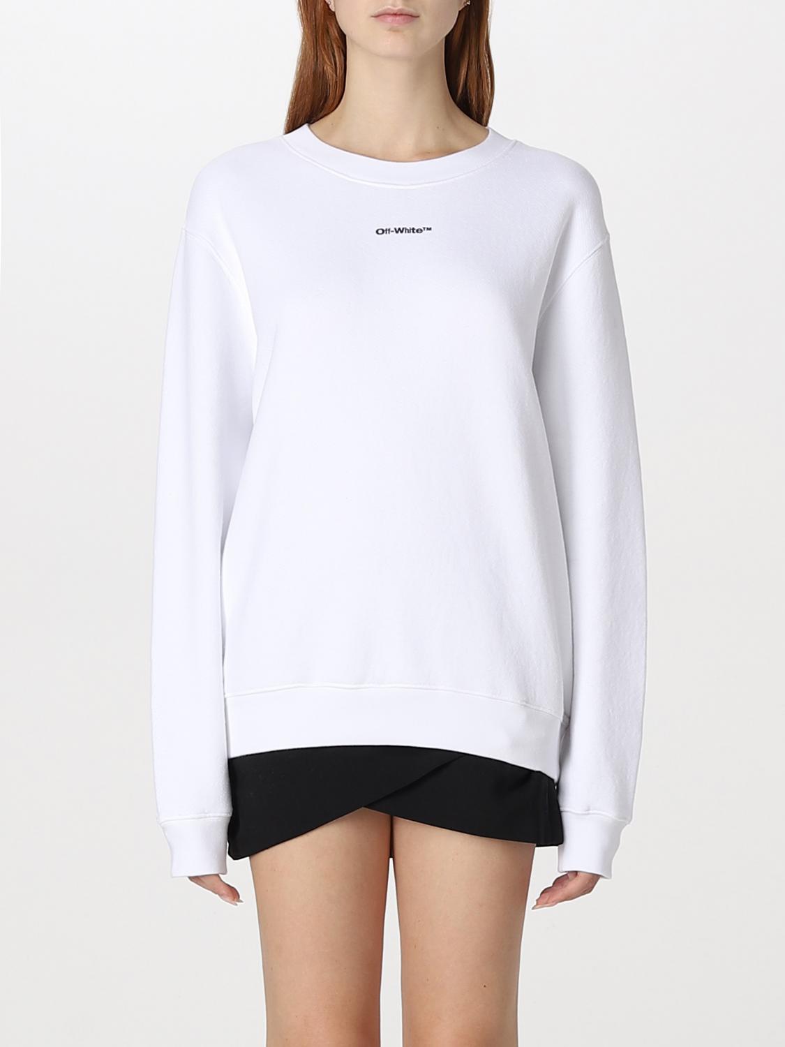 OFF-WHITE FELPA: Felpa a girocollo Off-White con stampa frecce, Bianco - Img 1