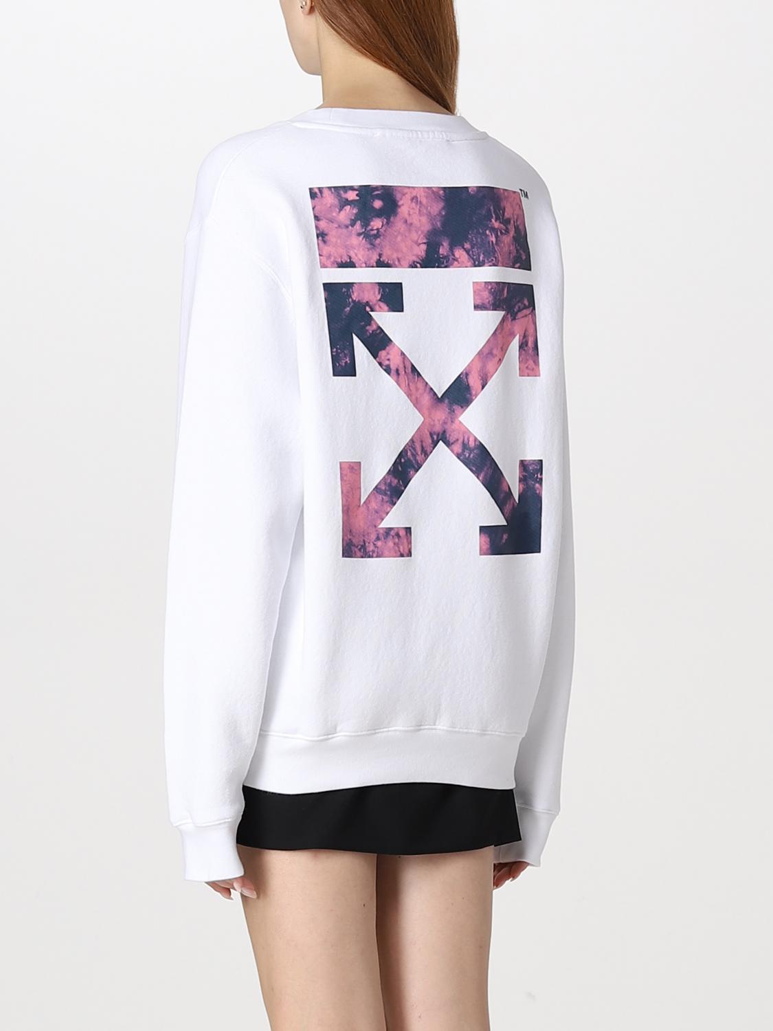 OFF-WHITE FELPA: Felpa a girocollo Off-White con stampa frecce, Bianco - Img 3