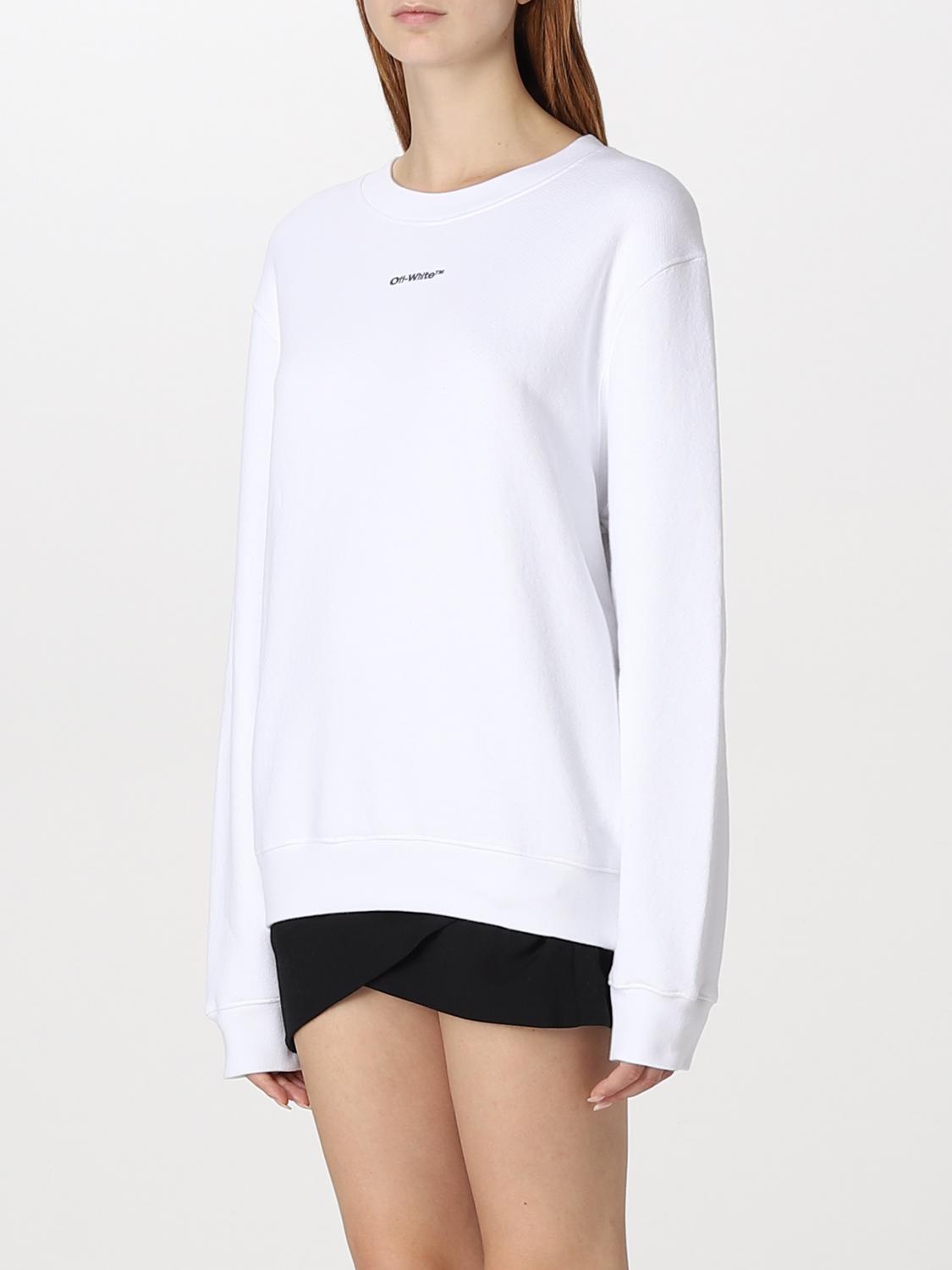 OFF-WHITE FELPA: Felpa a girocollo Off-White con stampa frecce, Bianco - Img 4