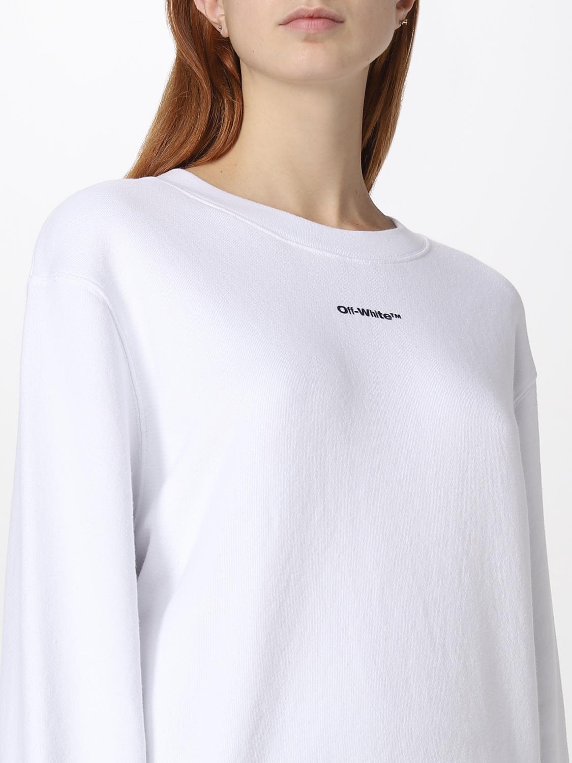 OFF-WHITE FELPA: Felpa a girocollo Off-White con stampa frecce, Bianco - Img 5