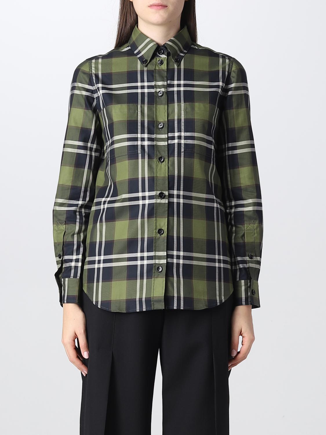 BURBERRY Shirt women Green Burberry shirt 8056858 online at GIGLIO.COM