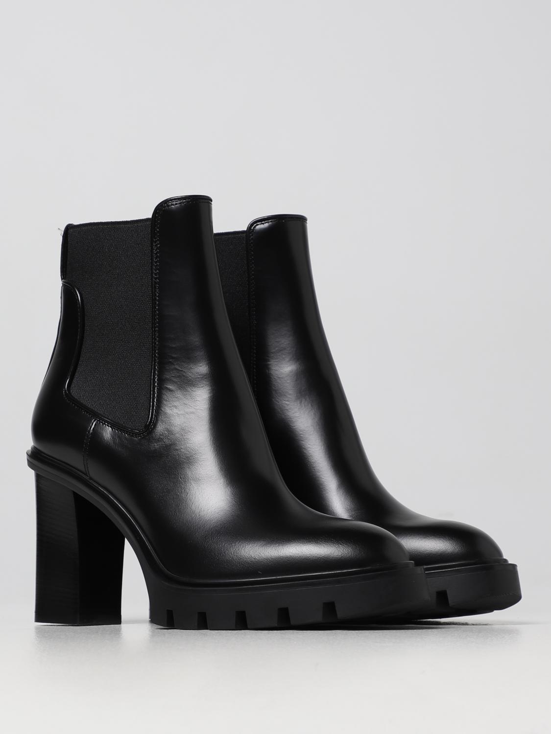 ショートブーツ・ブーティ SANTONI Woman Flat ankle boots Black WTEI59524GOMBUDY N01 SANTONI: Flat booties women - Black | Santoni flat ankle