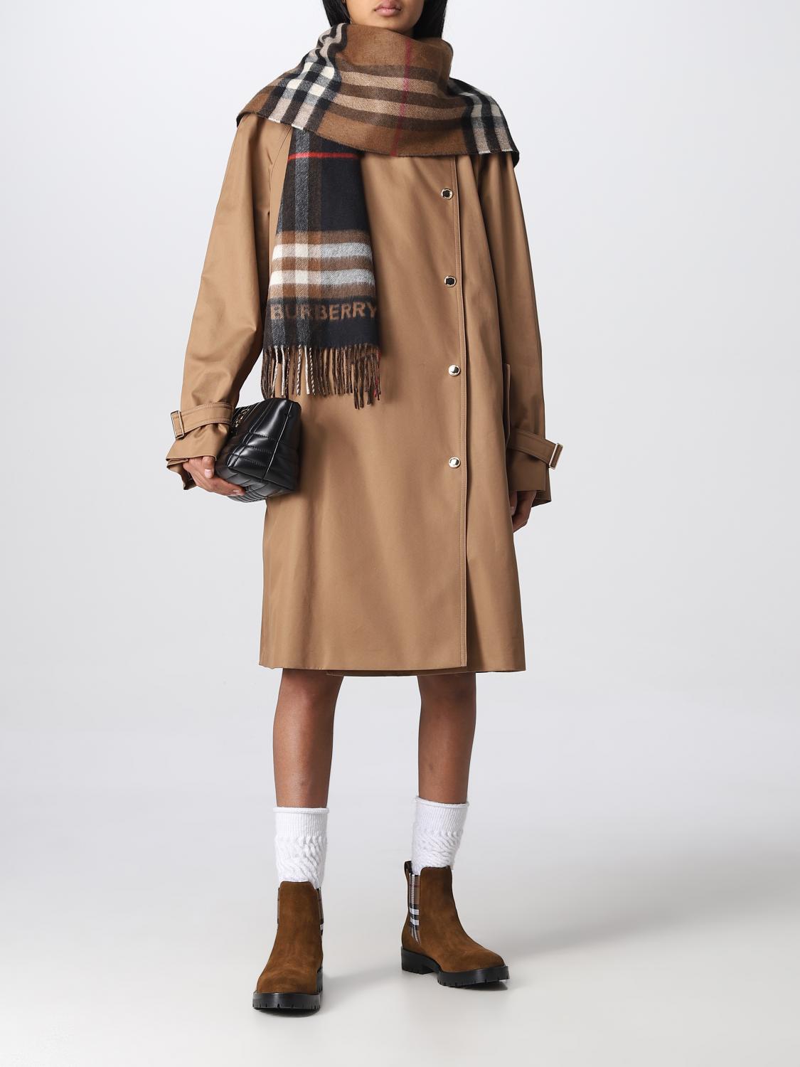 BURBERRY SCARF: Scarf women Burberry, Brown - Img 4