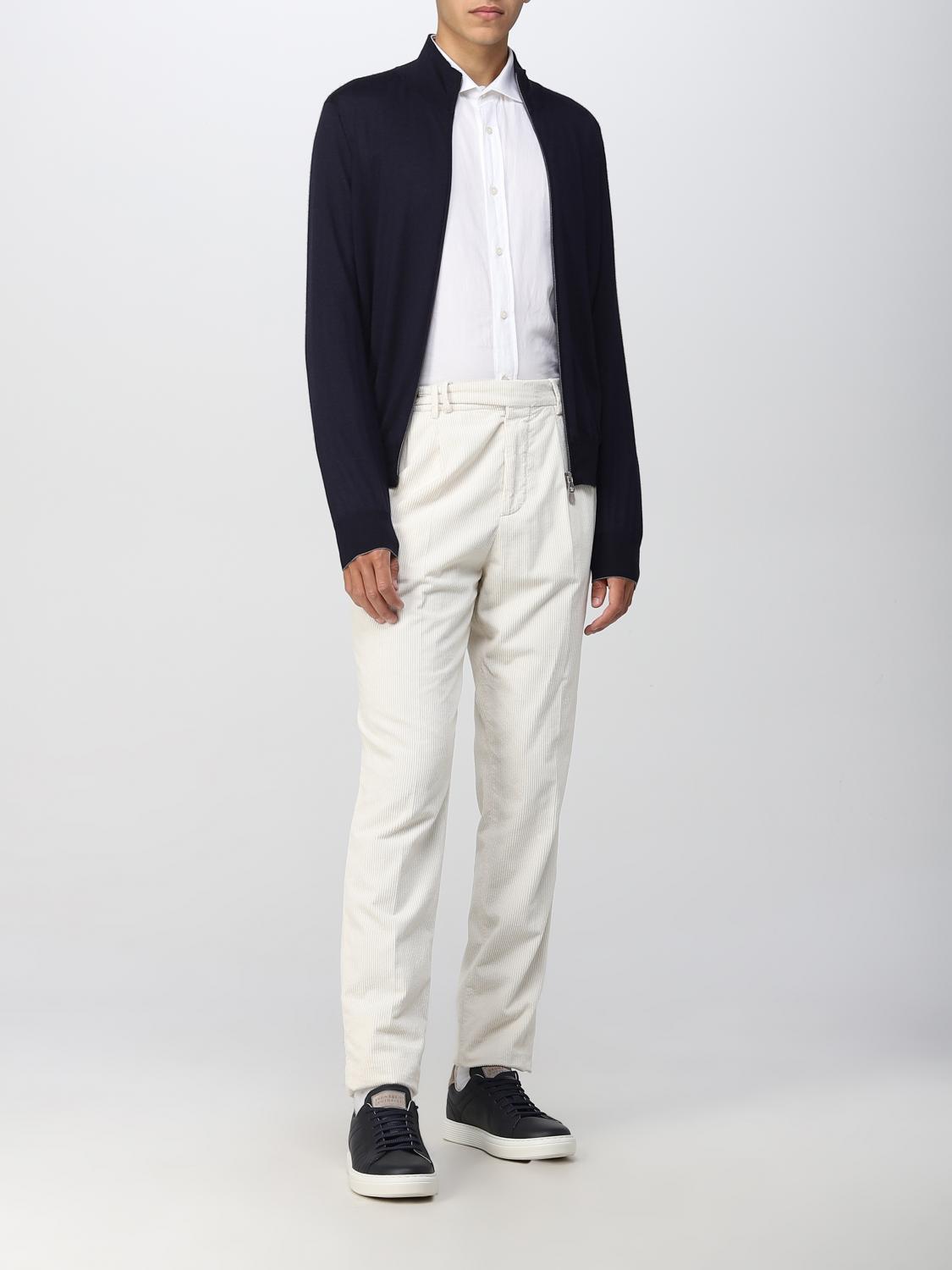 Cardigan Brunello Cucinelli – Laine Bleu Marine, Taille M (50), Neuf Sans étiquettes – Coton Tricoté