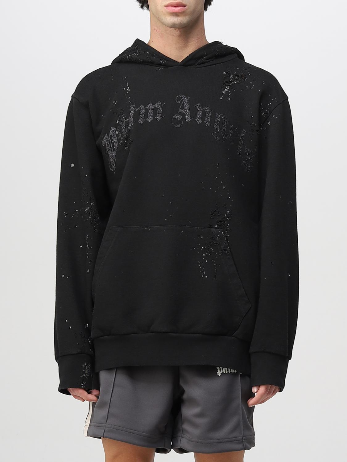 PALM ANGELS FELPA: Felpa over con cappuccio Palm Angels, Nero - Img 1