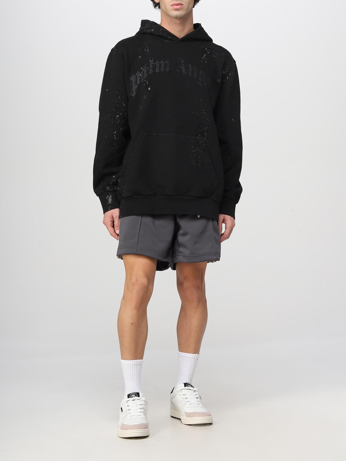 PALM ANGELS FELPA: Felpa over con cappuccio Palm Angels, Nero - Img 2