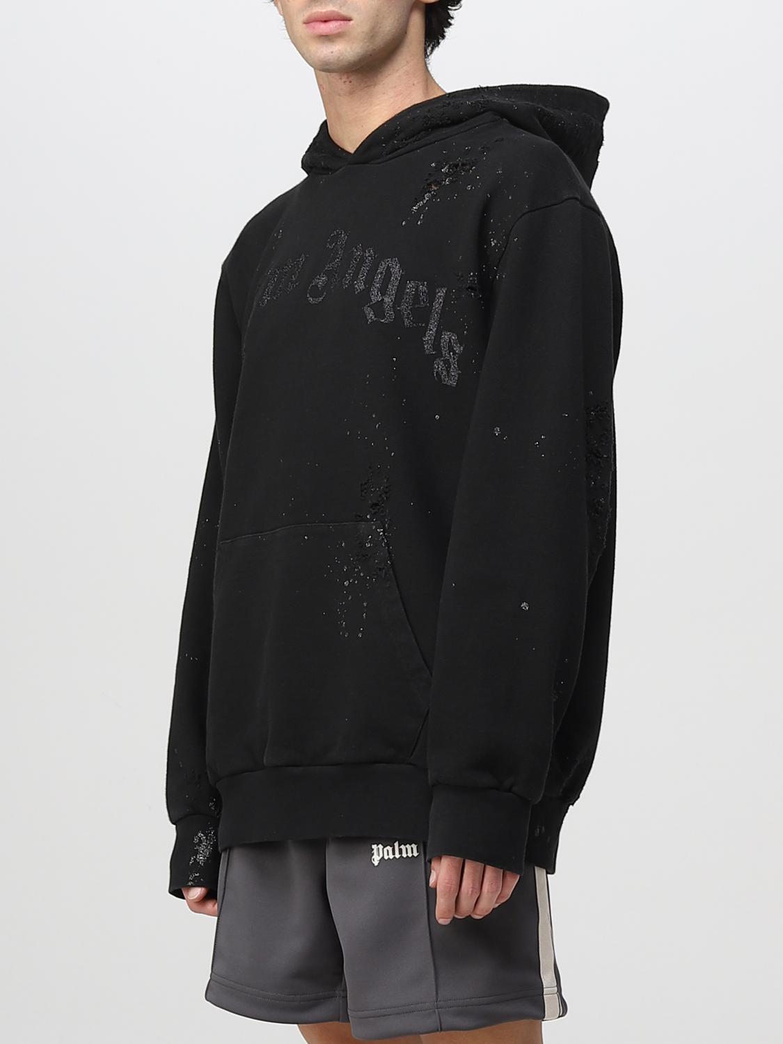 PALM ANGELS FELPA: Felpa over con cappuccio Palm Angels, Nero - Img 4