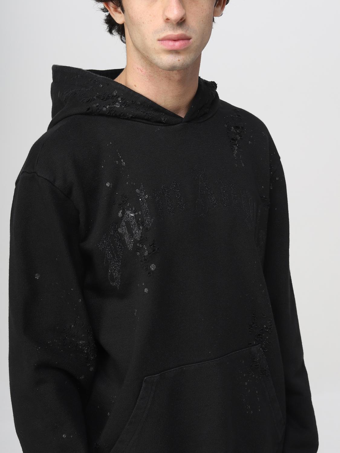 PALM ANGELS FELPA: Felpa over con cappuccio Palm Angels, Nero - Img 5