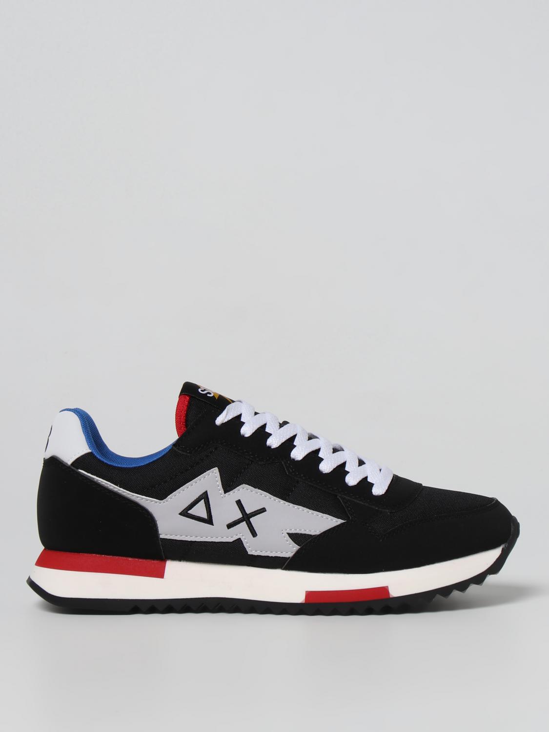 SUN68 SNEAKERS: Sneakers Niki Solid Sun 68 in pelle sintetica e nylon, Nero - Img 1