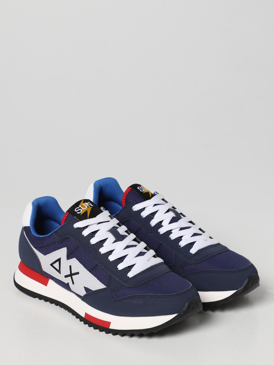 SUN68 SNEAKERS: Sneakers Niki Solid Sun 68 in pelle sintetica e nylon, Blue - Img 2