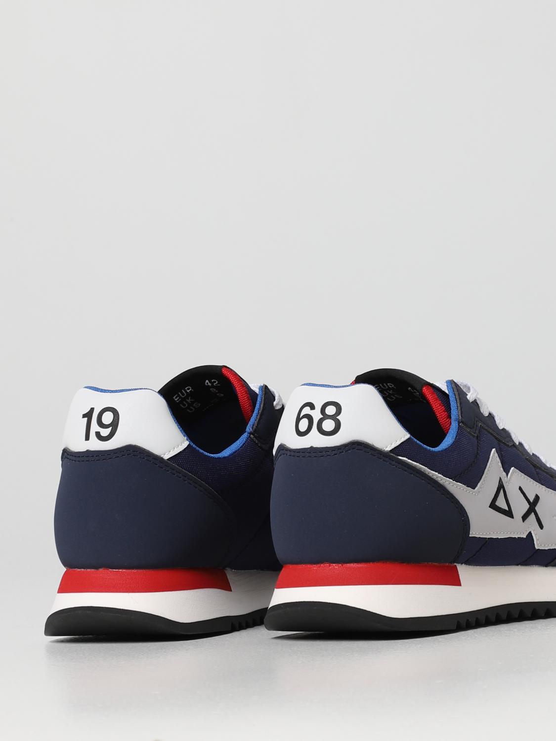 SUN68 SNEAKERS: Sneakers Niki Solid Sun 68 in pelle sintetica e nylon, Blue - Img 3