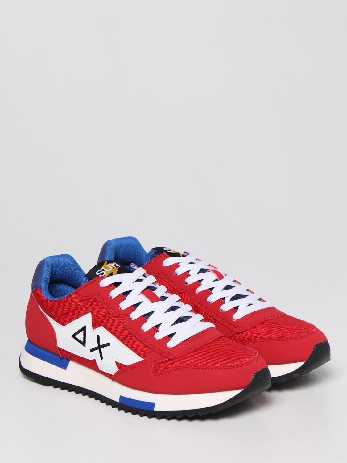 SUN68 SNEAKERS: Sneakers Niki Solid Sun 68 in pelle sintetica e nylon, Rosso - Img 2