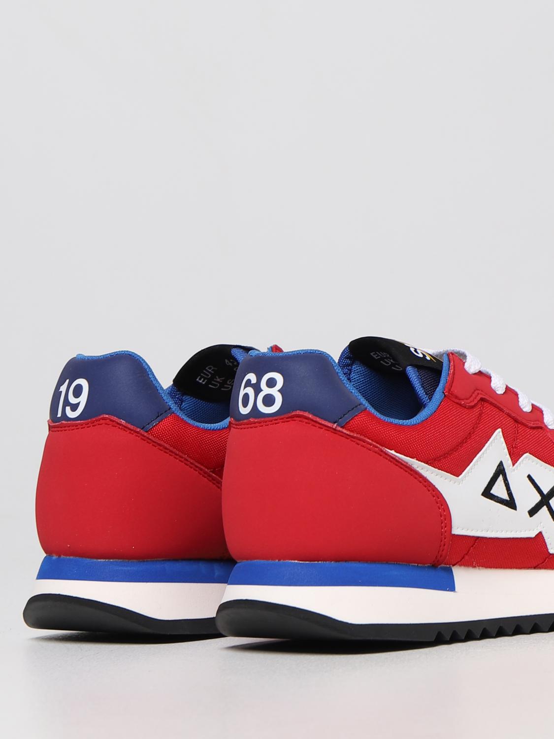 SUN68 SNEAKERS: Sneakers Niki Solid Sun 68 in pelle sintetica e nylon, Rosso - Img 3