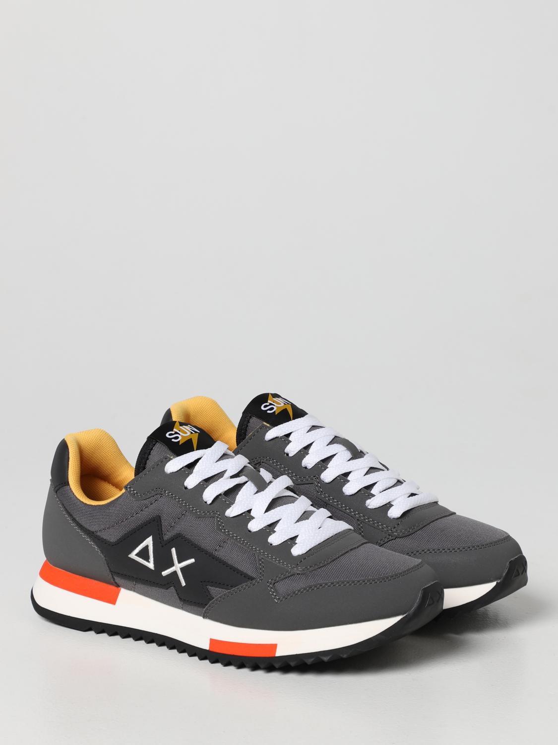 SUN68 SNEAKERS: Sneakers Niki Solid Sun 68 in pelle sintetica e nylon, Grigio - Img 2