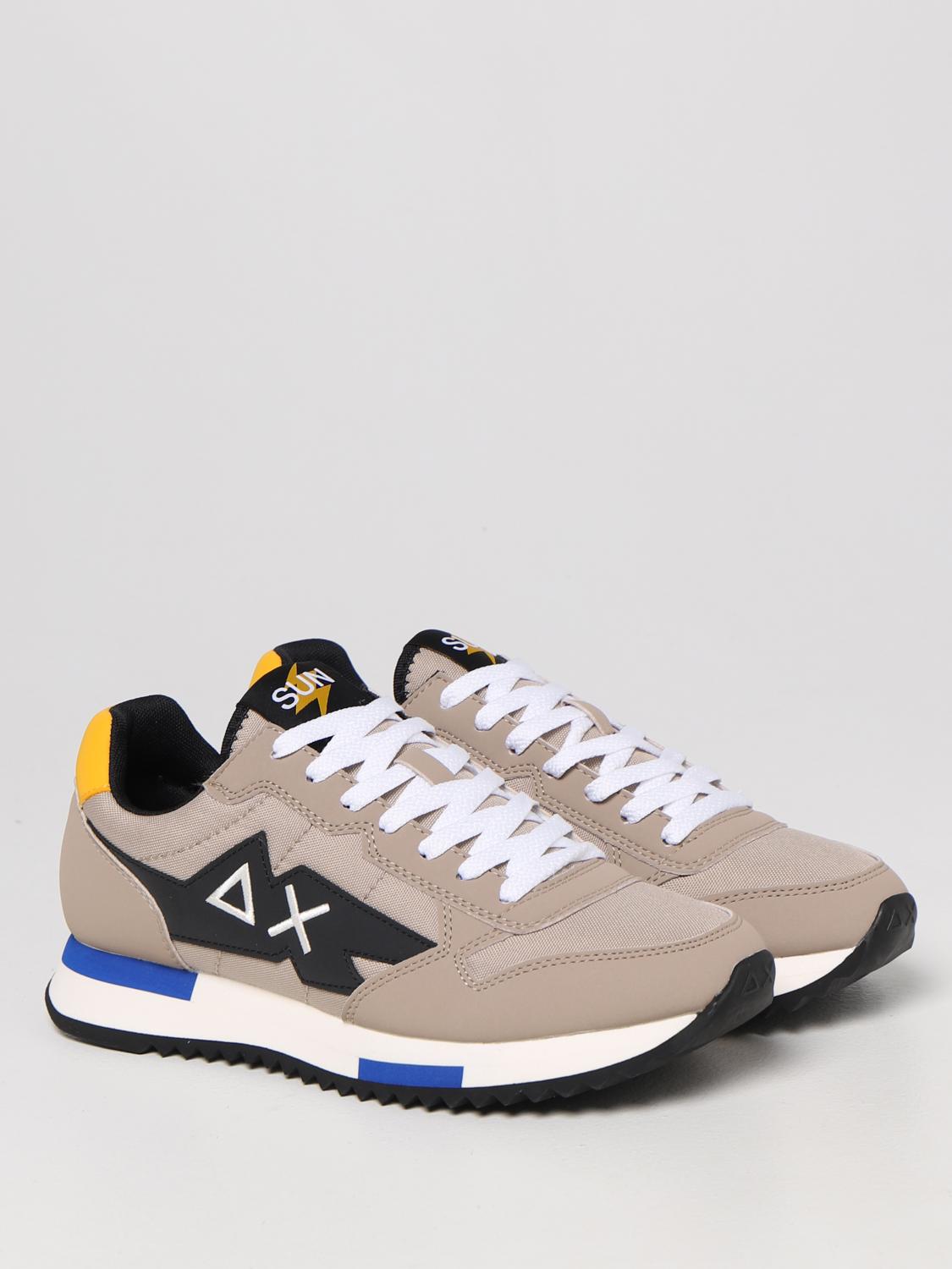 SUN68 SNEAKERS: Sneakers Niki Solid Sun 68 in pelle sintetica e nylon, Beige - Img 2