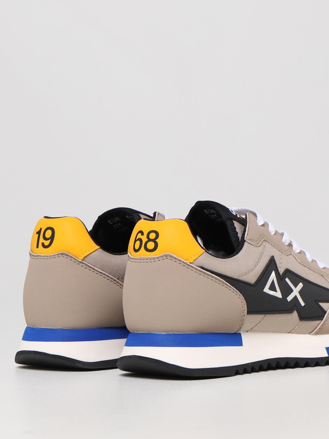 SUN68 SNEAKERS: Sneakers Niki Solid Sun 68 in pelle sintetica e nylon, Beige - Img 3