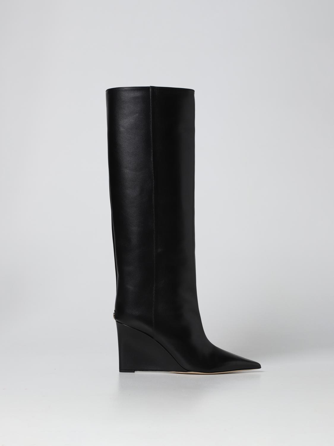 ロングブーツ JIMMY CHOO BLAKE KB85 CALF LEATHER BOOTS AGATHE KB 85 | Black Calf Leather Knee-High Boots | Autumn