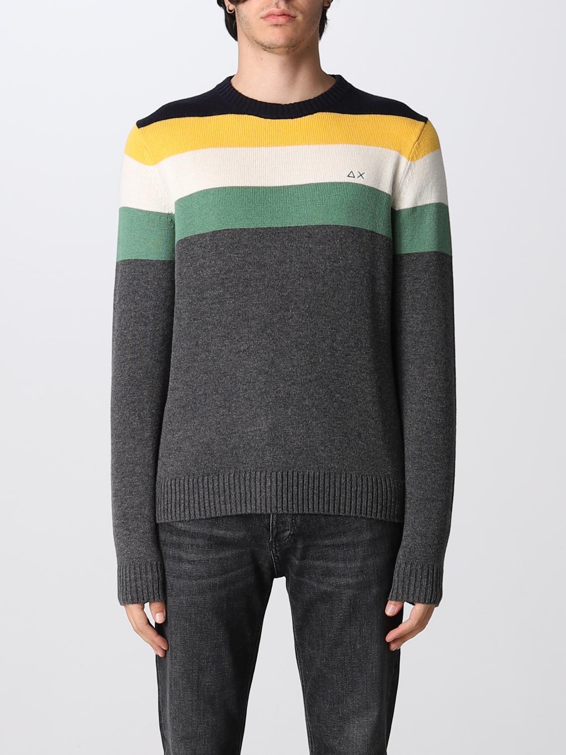 SUN68 SWEATER: Sweater men Sun 68, Grey - Img 1