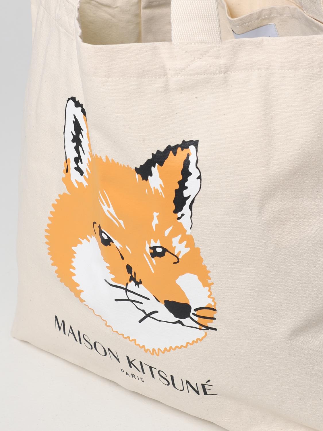 MAISON KITSUNÉ TRAGETASCHE: Schultertasche damen Maison KitsunÉ, Ecru - Img 3