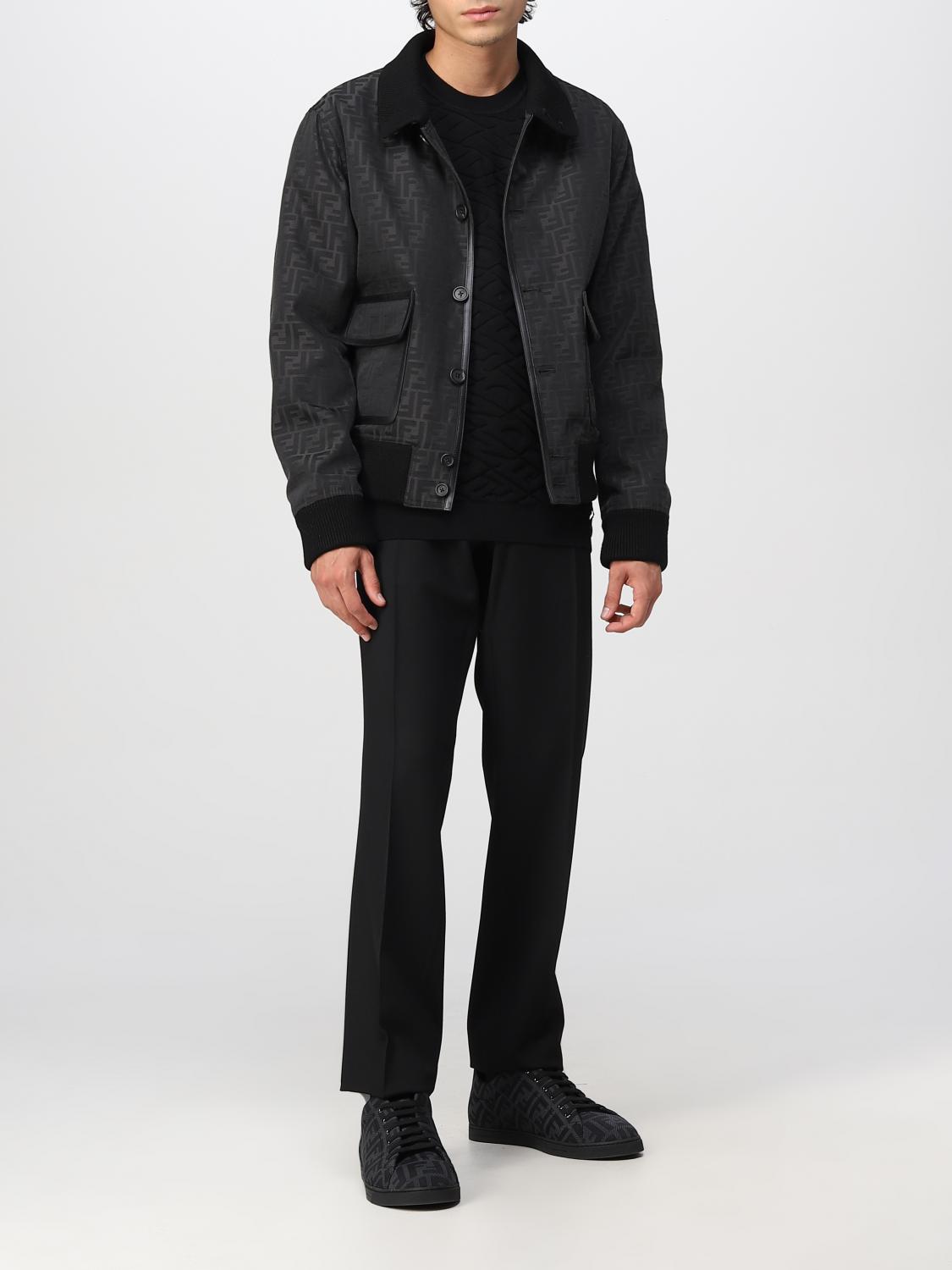 FENDI 外套: 外套 男士 Fendi, 黑色 - Img 2