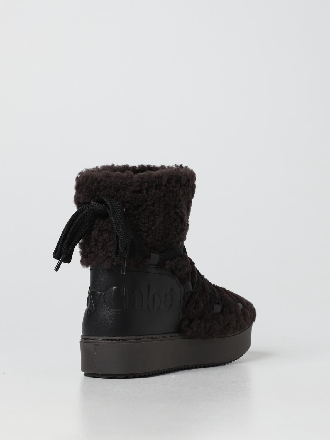 SEE BY CHLOÉ STIVALETTI: Stivaletto Mahalia See by ChloÉ in pelle e shearling, Marrone - Img 3