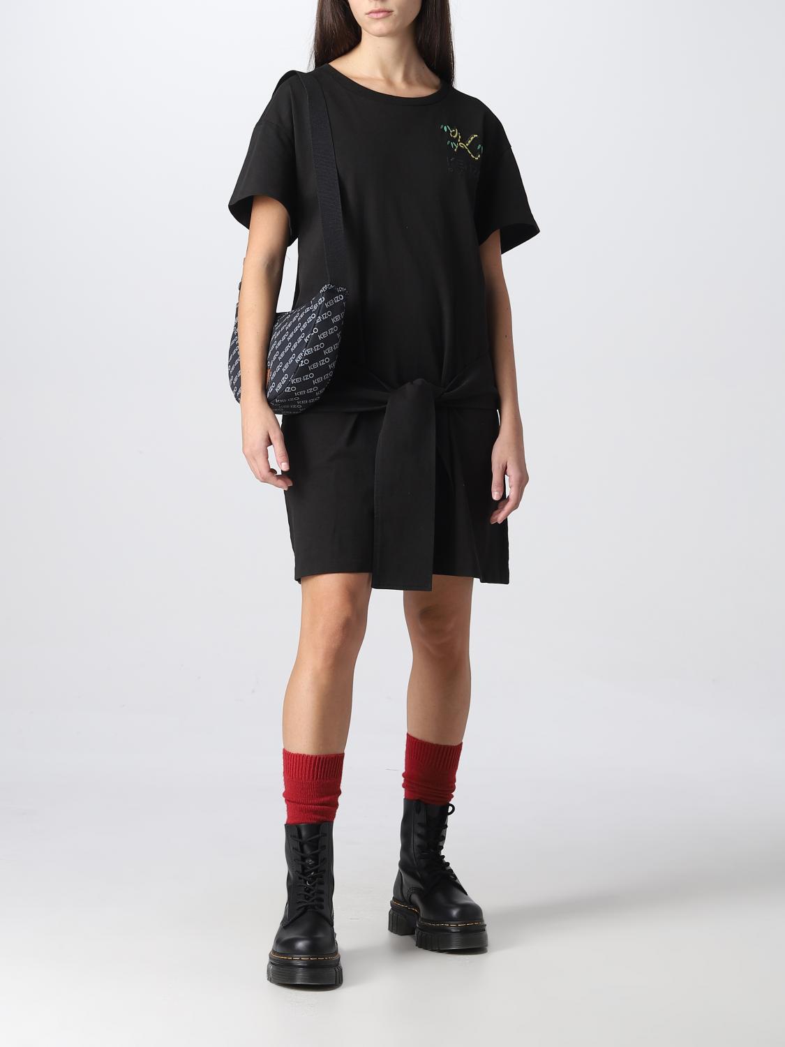 KENZO BORSA A SPALLA: Borsa Sport Monogram Kenzo in tessuto, Nero - Img 2