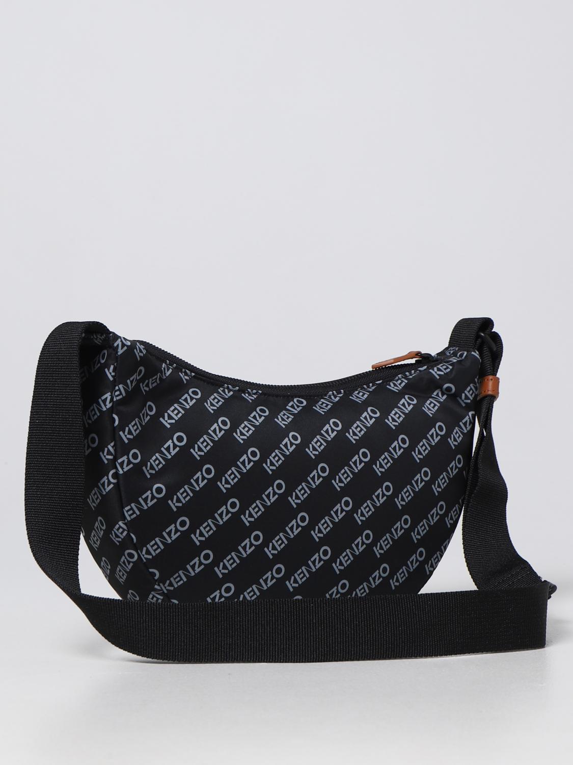KENZO BORSA A SPALLA: Borsa Sport Monogram Kenzo in tessuto, Nero - Img 3