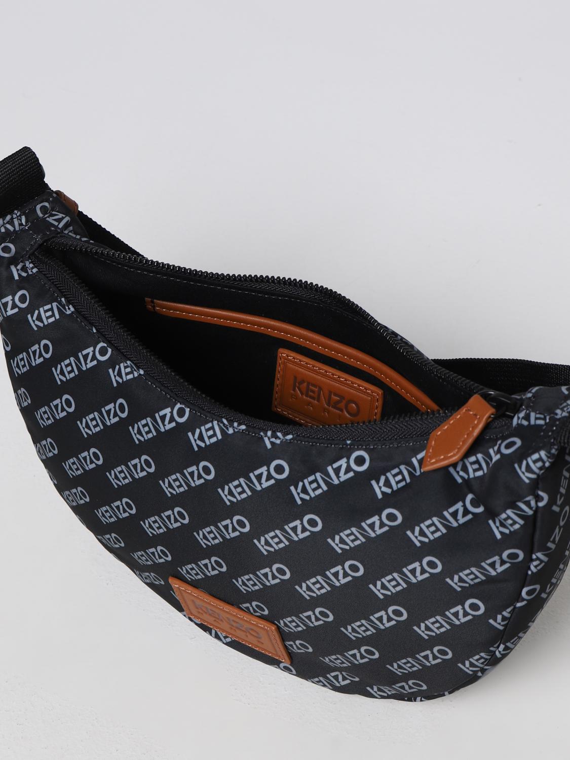 KENZO BORSA A SPALLA: Borsa Sport Monogram Kenzo in tessuto, Nero - Img 5