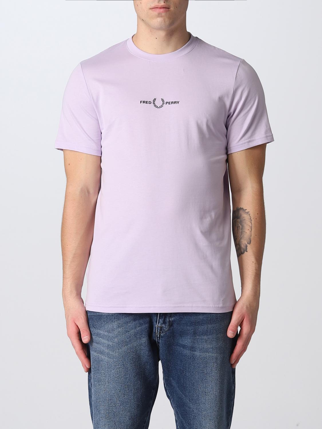 FRED PERRY T-SHIRT: T-shirt men Fred Perry, Lilac - Img 1