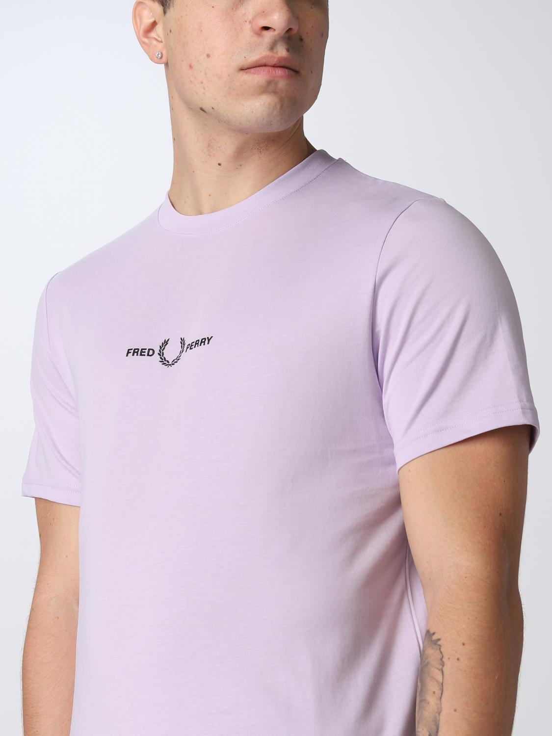 FRED PERRY T-SHIRT: T-shirt men Fred Perry, Lilac - Img 3