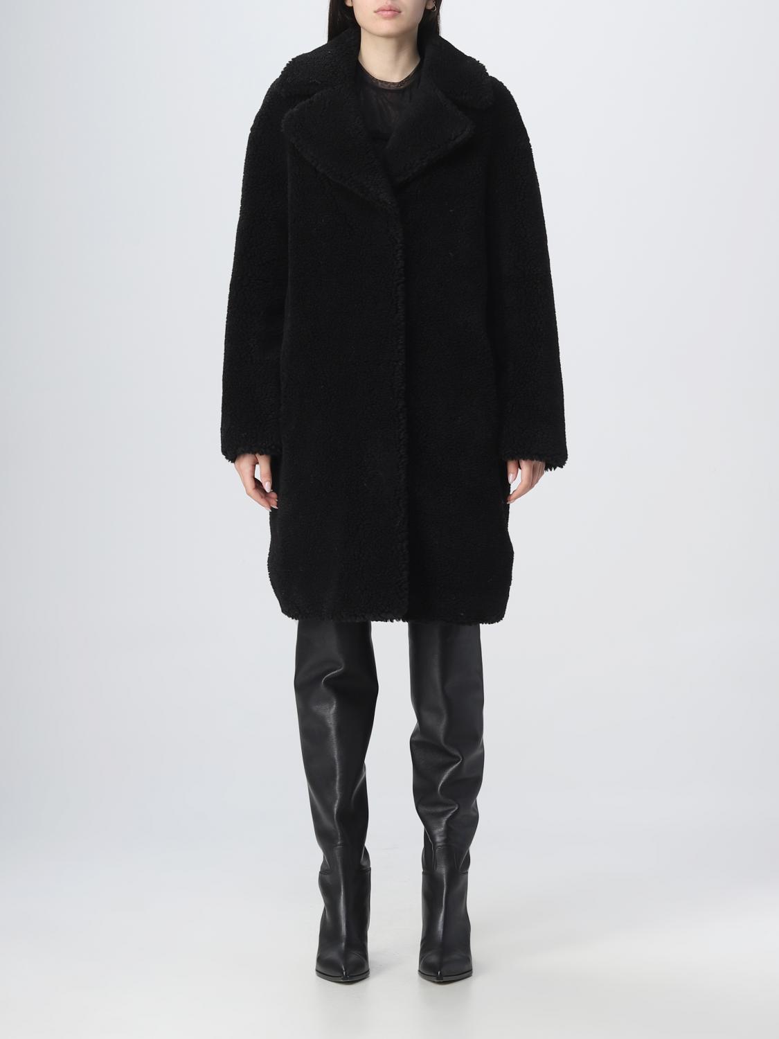 STAND STUDIO ABRIGO DE PIEL: Abrigo mujer Stand Studio, Negro - Img 1