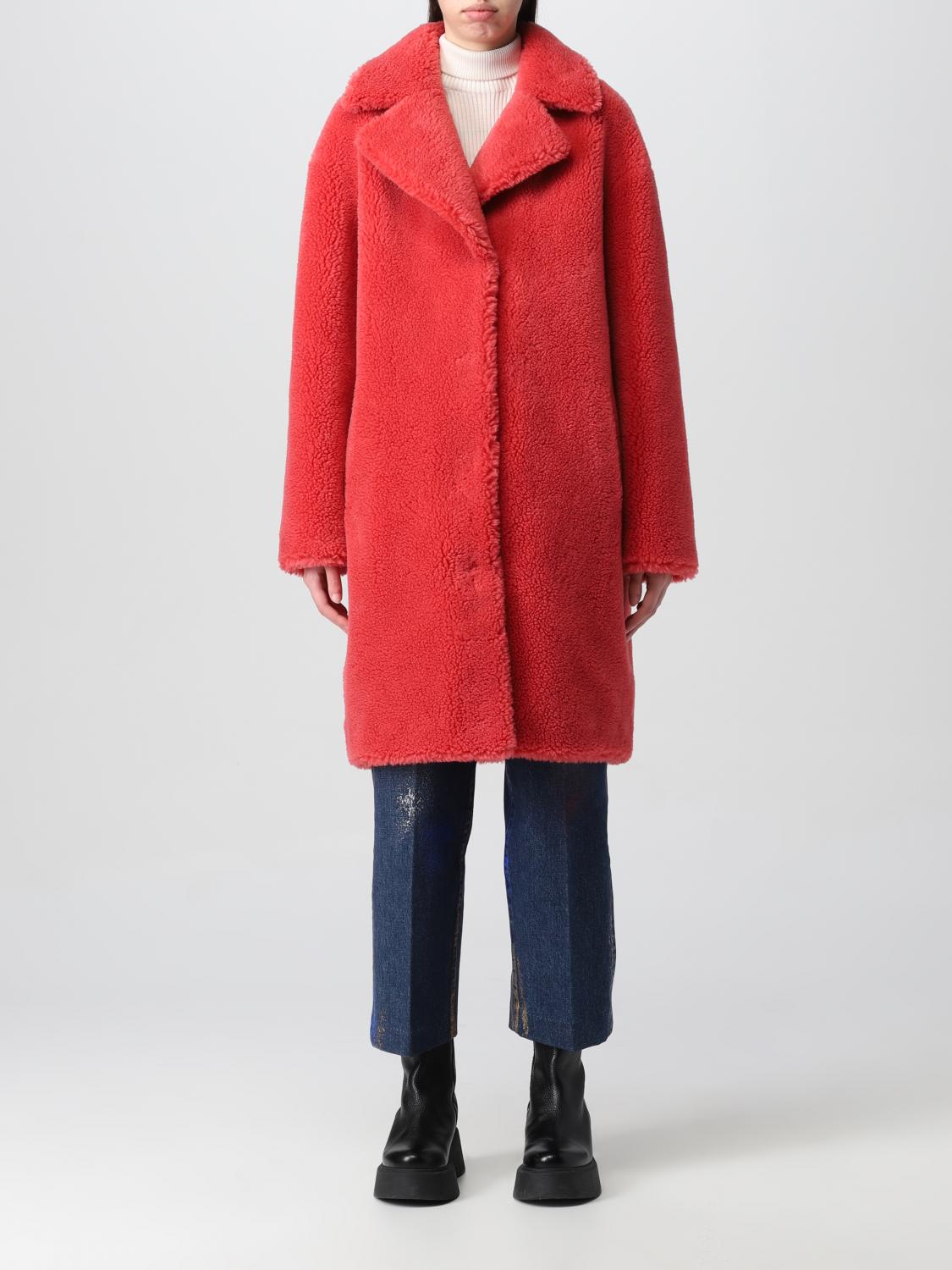 STAND STUDIO ABRIGO DE PIEL: Abrigo mujer Stand Studio, Naranja - Img 1