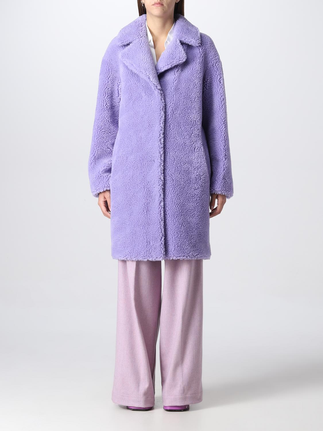 STAND STUDIO ABRIGO DE PIEL: Abrigo mujer Stand Studio, Lila - Img 1