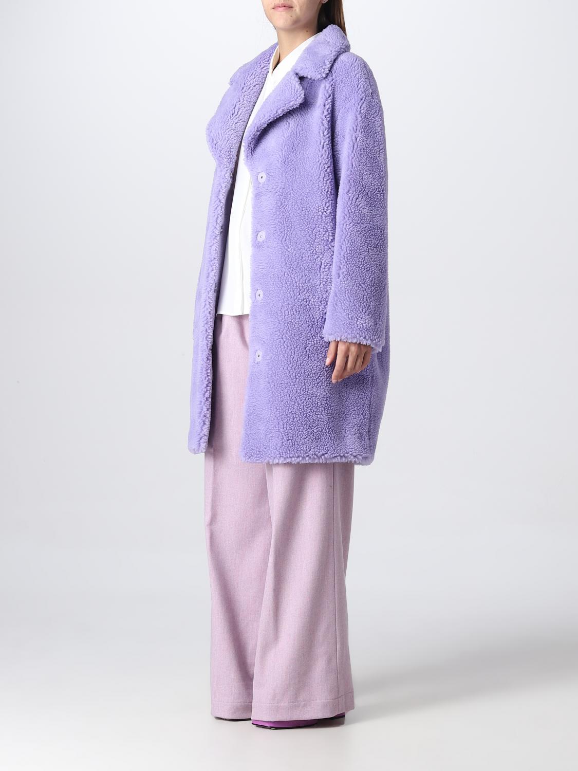 STAND STUDIO ABRIGO DE PIEL: Abrigo mujer Stand Studio, Lila - Img 3
